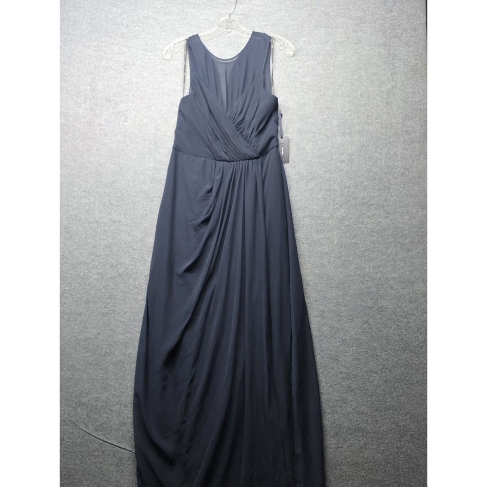 Vera Wang Women's Ruched Draped Maxi Dress Sleeveless Formal Gown Gray Size 6